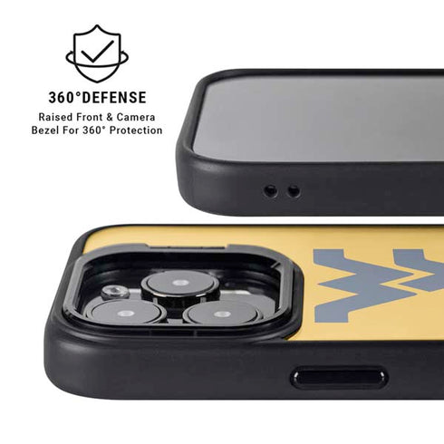 West Virginia University WV Yello split iPhone 16 Pro Kickstand Case